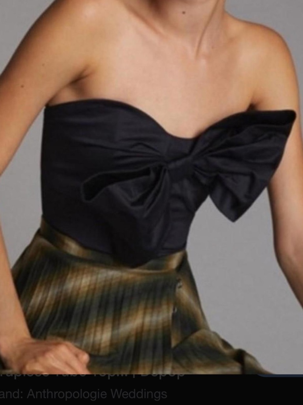 Hutch Black Strapless Bow-Front Bustier Top